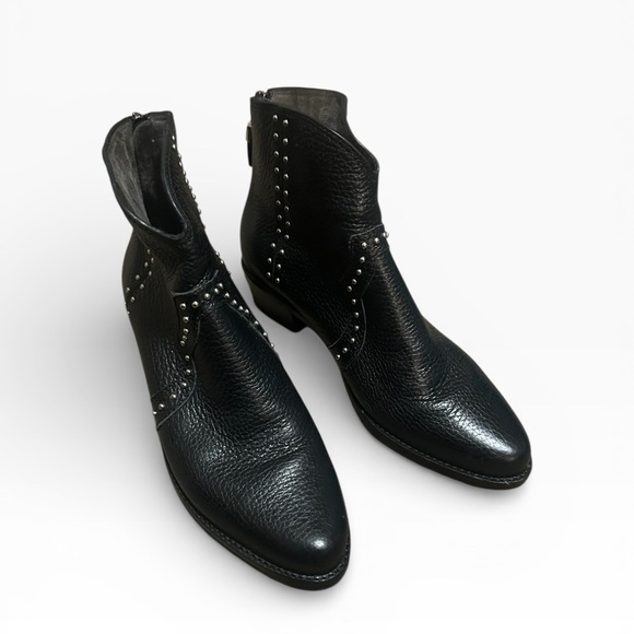 Brighton Black Leather Ankle Booties - Picture 4 of 8